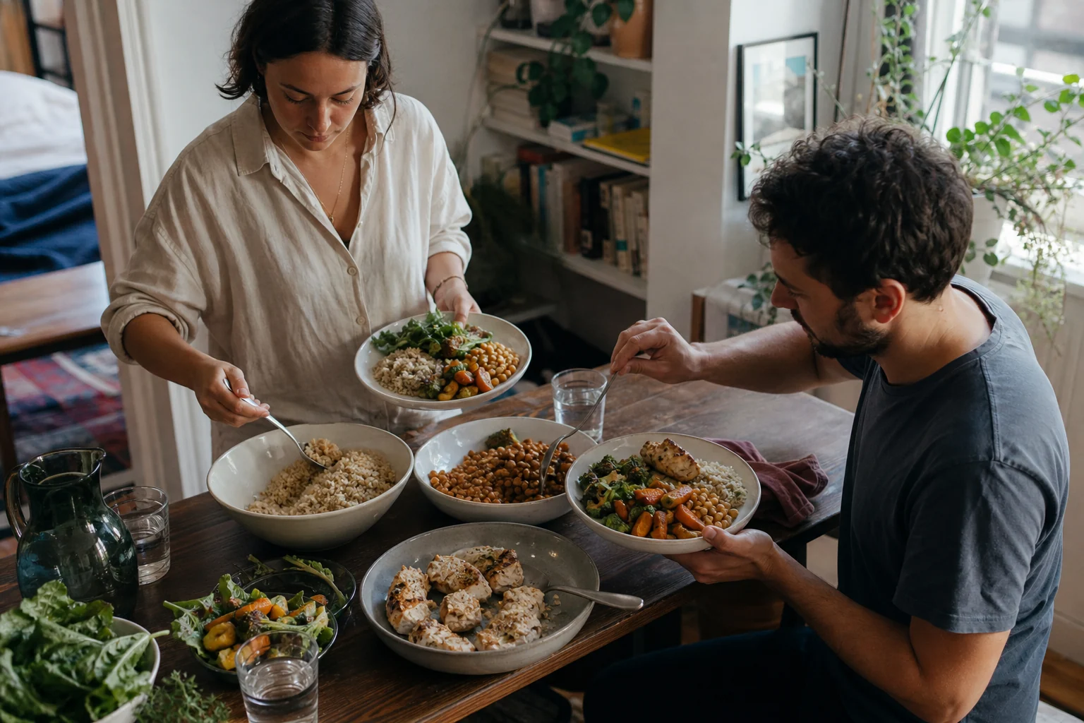Photographie éditoriale en lien avec « Assiette équilibrée : des portions visuelles qui s’adaptent à votre faim »