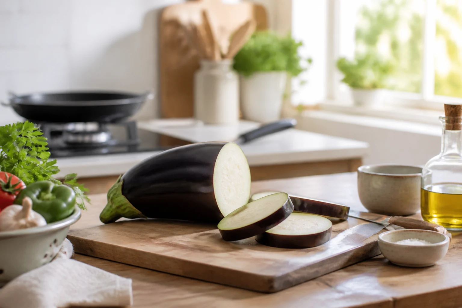 Photographie éditoriale en lien avec « Aubergine : absorber moins d’huile sans perdre le goût »