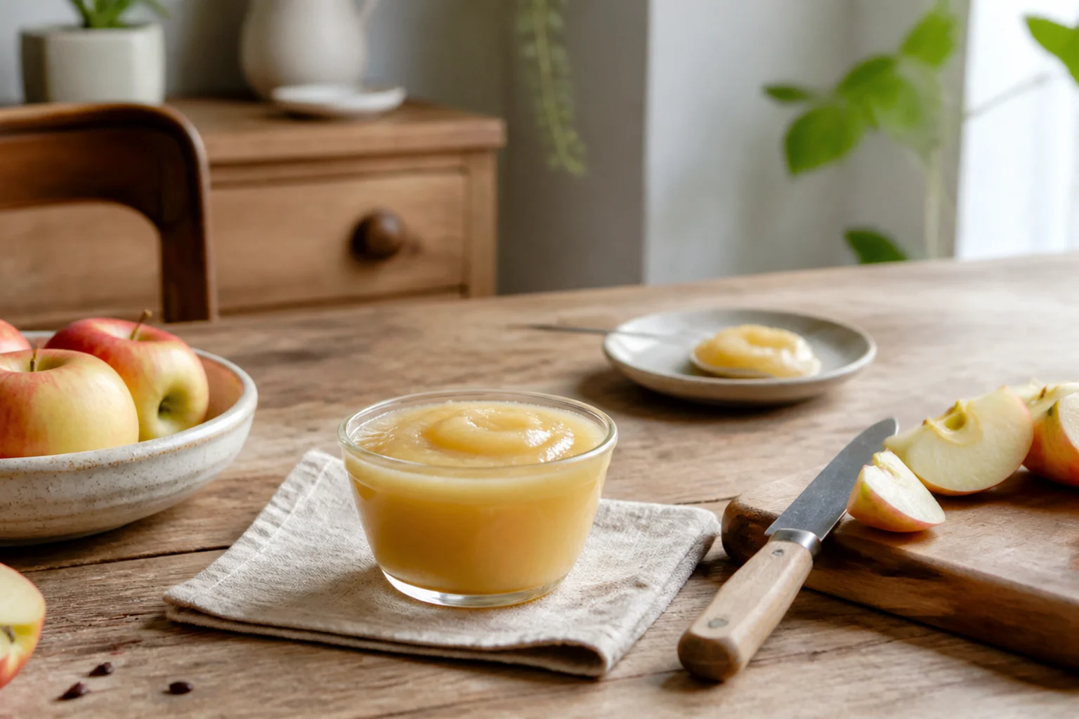 Photographie éditoriale en lien avec « Compote sans sucres ajoutés : équivaut-elle à un fruit entier ? »