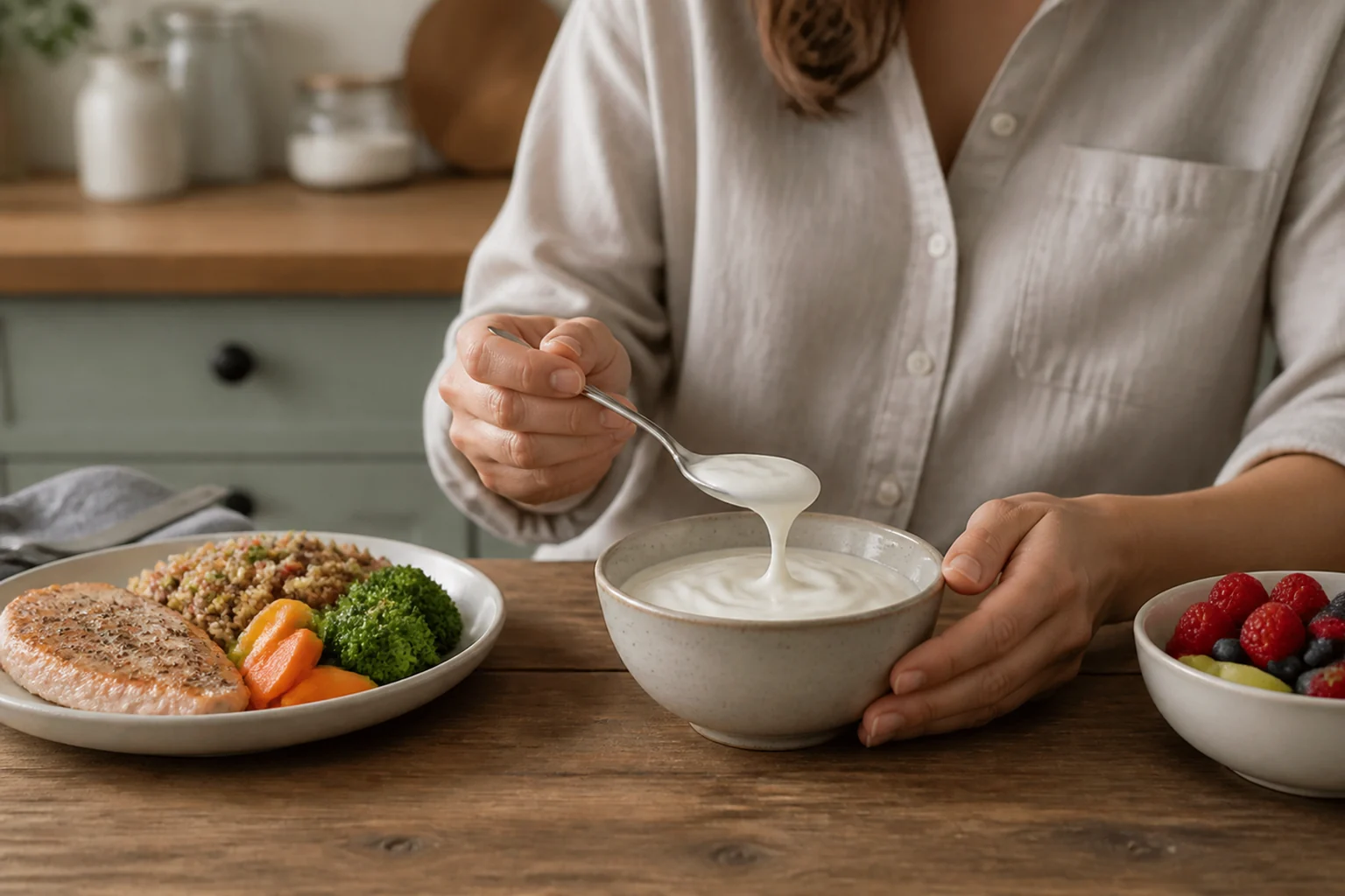 Photographie éditoriale en lien avec « Fromage blanc : protéines, matières grasses et produits aromatisés »