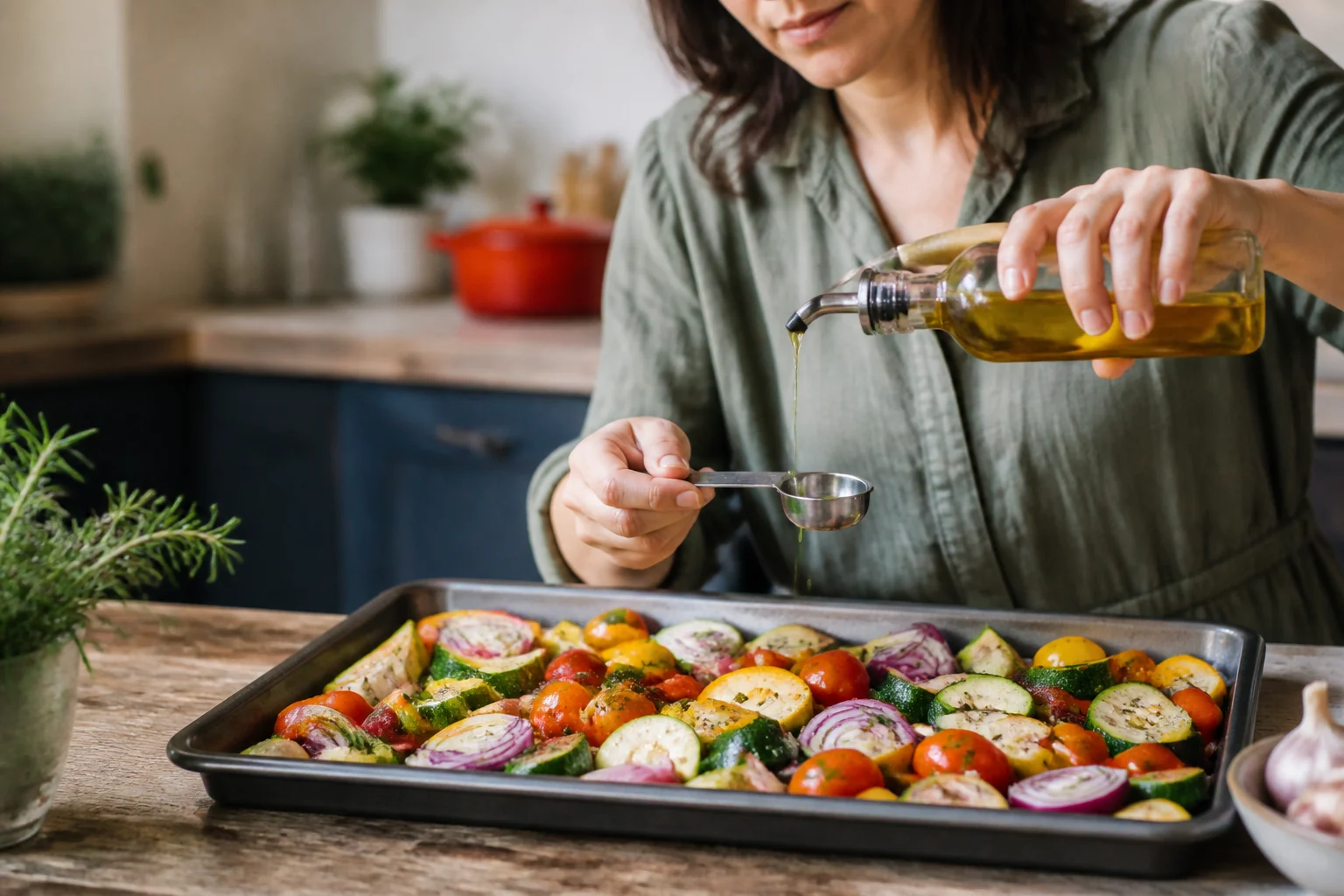Photographie éditoriale en lien avec « Huile d’olive extra vierge : bénéfices, cuisson et quantité »