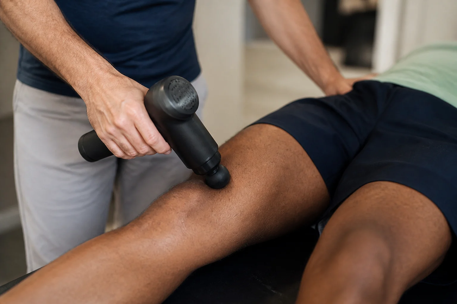Photographie éditoriale en lien avec « Pistolet de massage : utilité, réglages et zones à éviter »