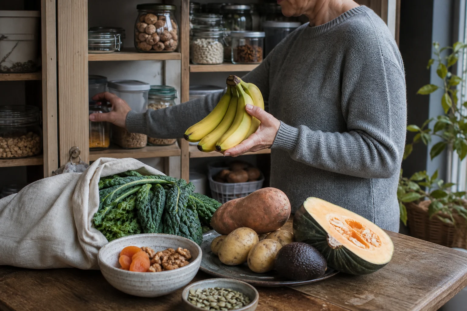 Photographie éditoriale en lien avec « Potassium : miser sur les aliments avant les poudres et sels de remplacement »