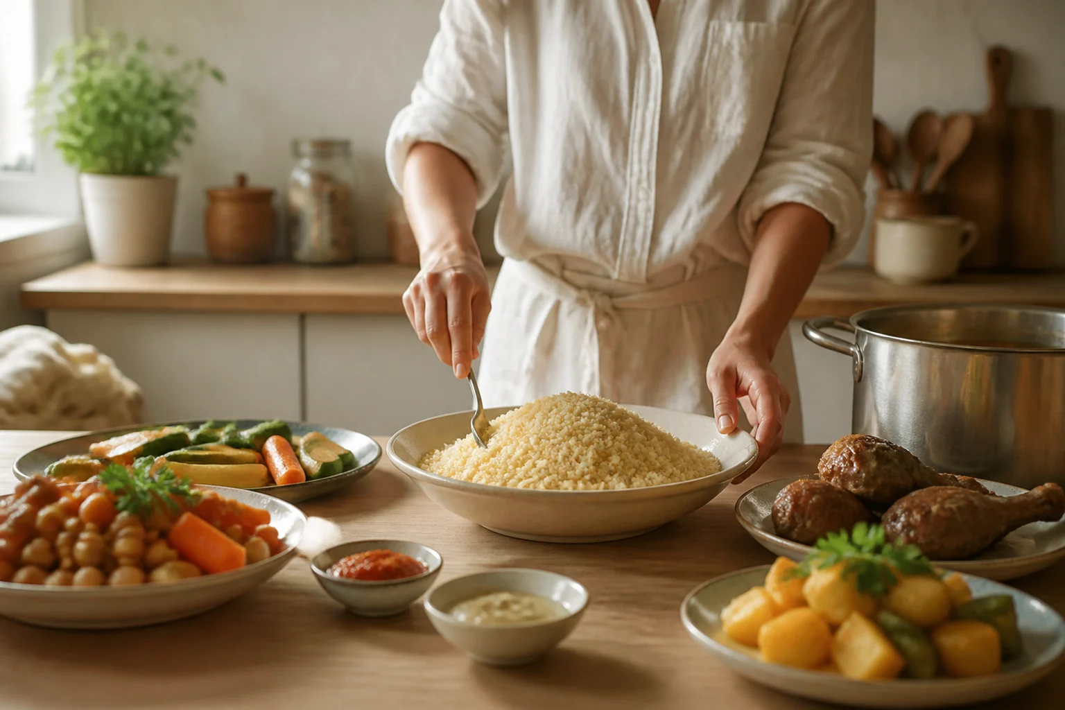 Photographie éditoriale en lien avec « Semoule : comment construire un couscous équilibré sans peser ? »