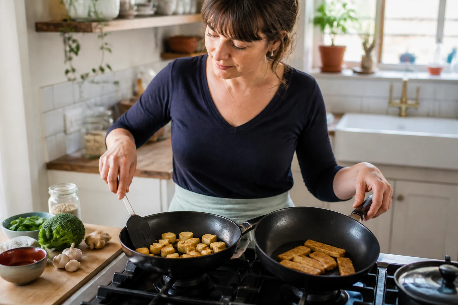 Photographie éditoriale en lien avec « Tofu ou tempeh : différences nutritionnelles, goût et digestion »